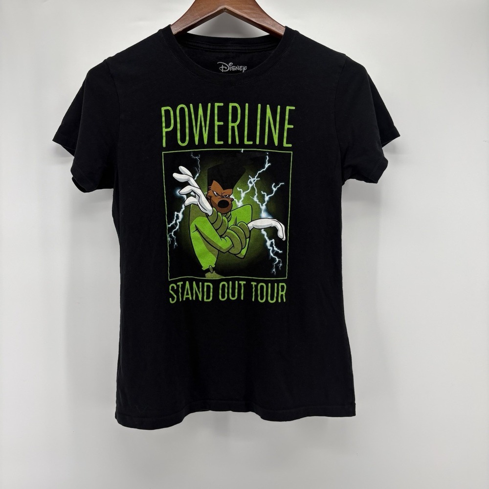 Disney A Goofy Movie Stand Out Powerline Stadium Tour '95 Black Tee Youth L